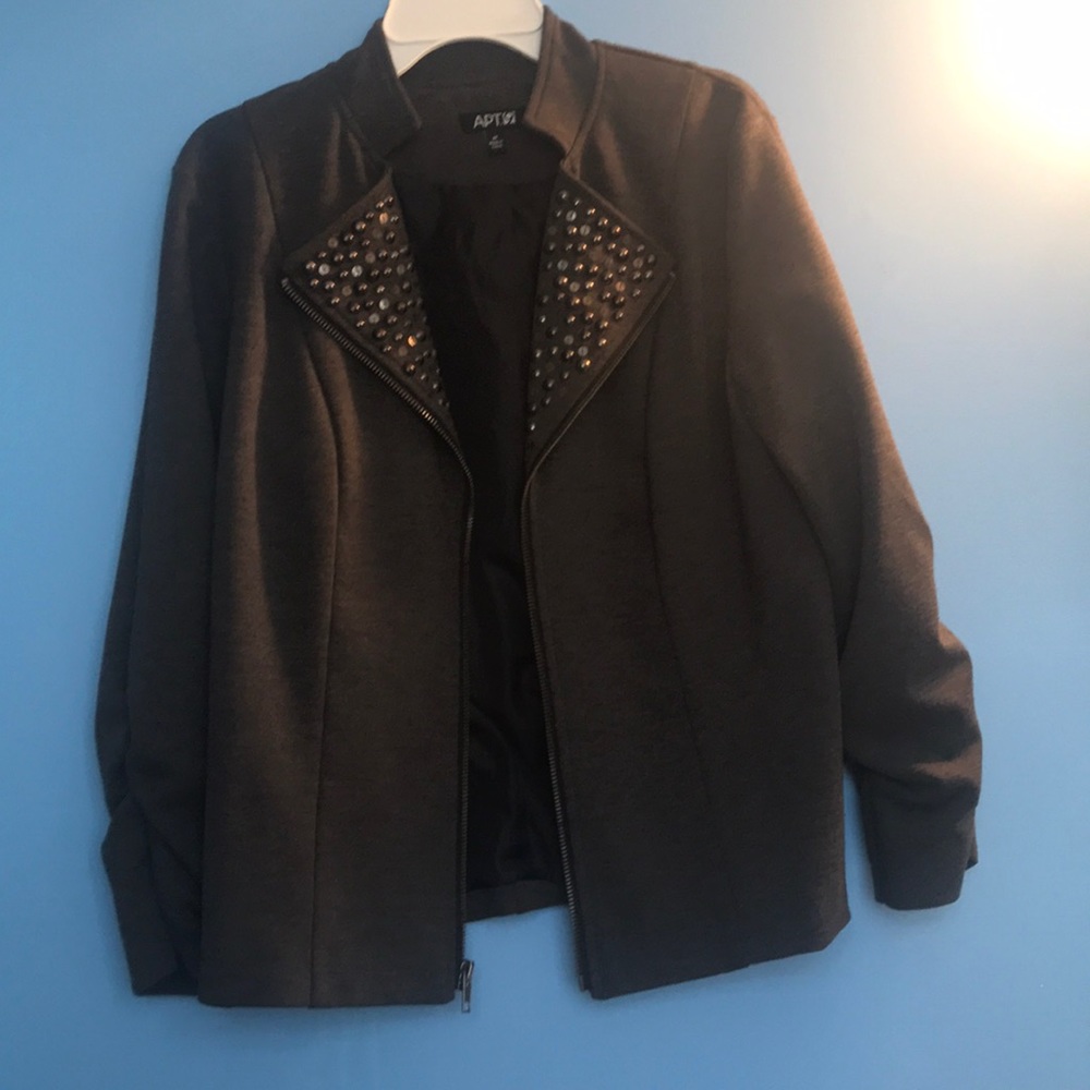 Gray Beaded Blazer